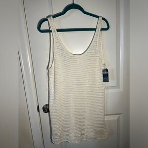 Hollister white netted bathing suit cover up size L/XL